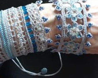 Crochet Beaded Cuff Bracelet