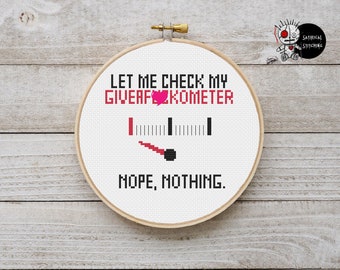 Modern Cross Stitch Pattern Mature Giveaf*ckometer subversive PDF INSTANT DOWNLOAD