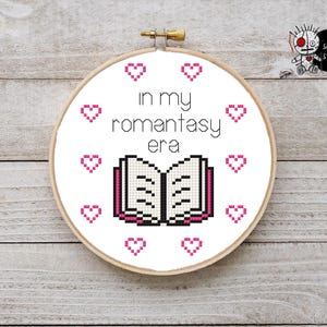 In My Romantasy Era Book Lover Fantasy Reader Cross Stitch Pattern PDF
