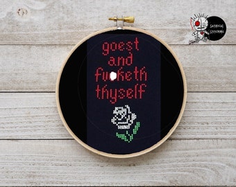 Goest and Fu*keth Thyself Modern Cross Stitch Pattern PDF INSTANT DOWNLOAD