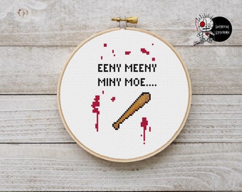 Zombie Negan Quote Twd Lucille Modern Cross Stitch Pattern PDF INSTANT DOWNLOAD