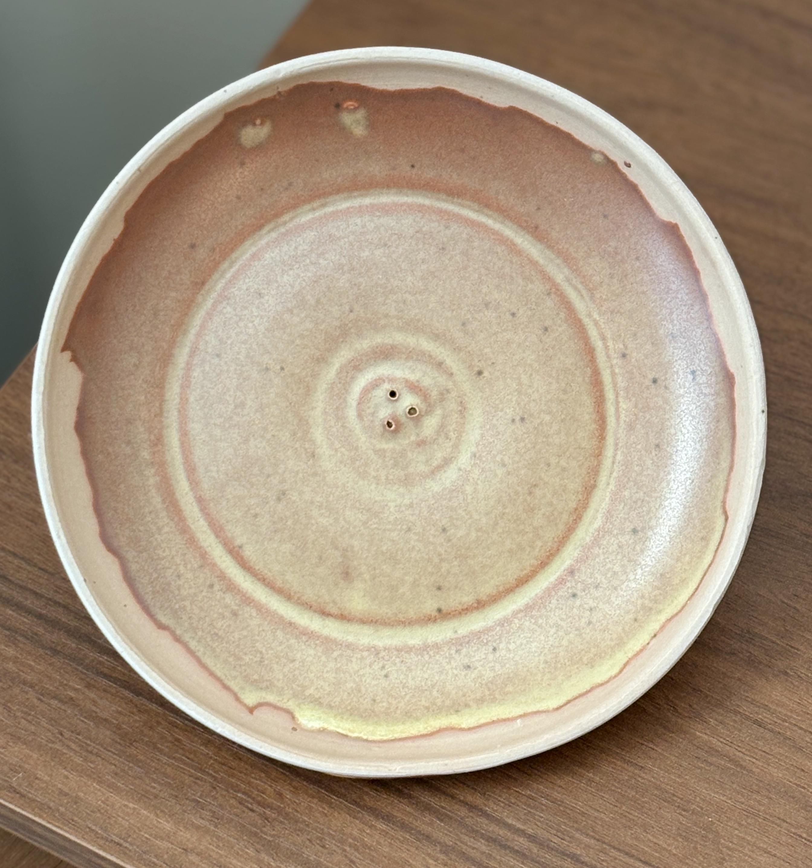 手作りスタジオ陶器の焦げたオレンジ色の蓋付き皿 - Etsy 日本