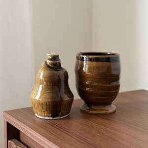 Funky Handmade Studio Pottery Vases (set of two)