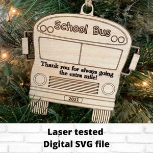 SVG School Bus Ornament Design