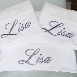 Sheets Personalized With Name White Set Custom Embroidery Bedding Queen Twin Full King White Sheets