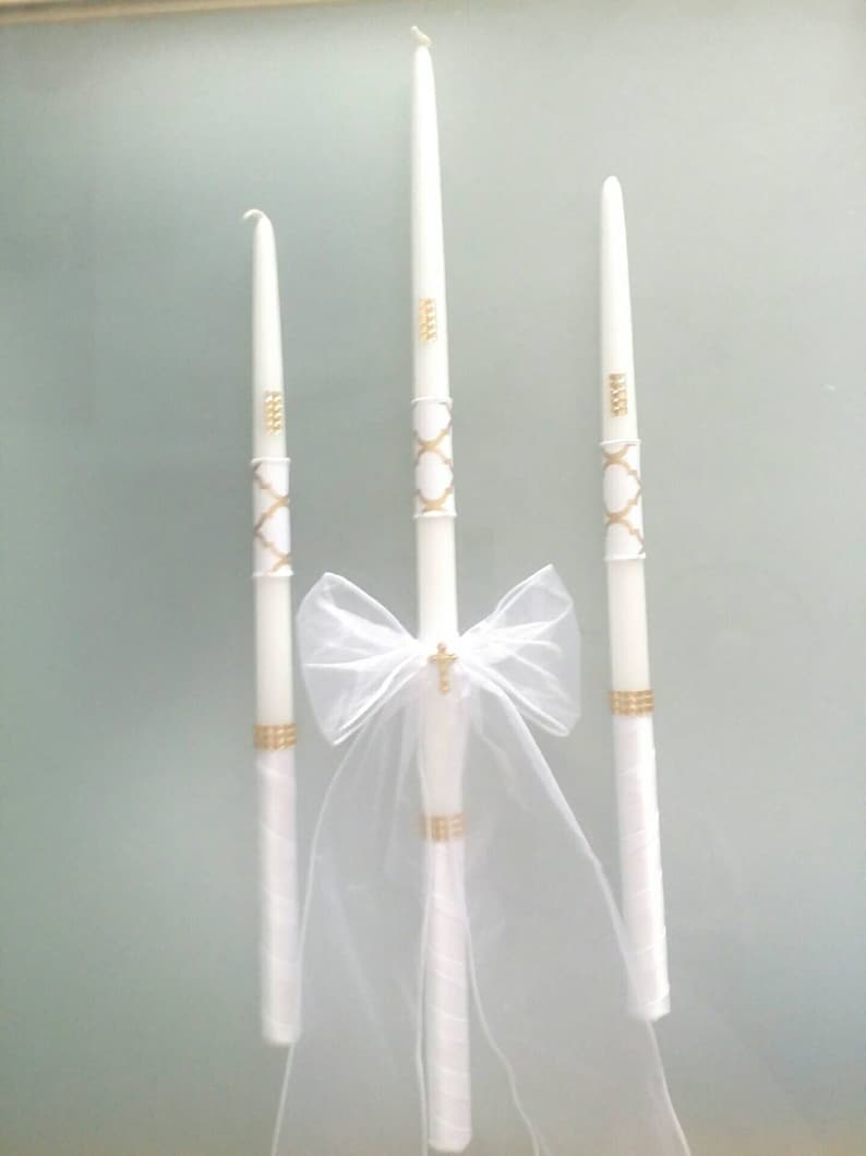 Greek Orthodox Baptism Candles Lambada Christening Gold & Etsy
