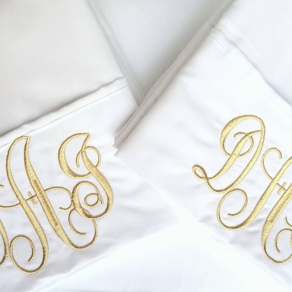 Monogram Pillowcases Etsy