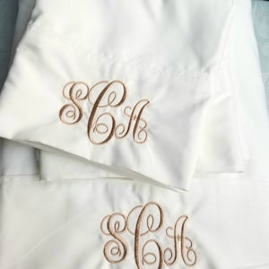 Monogrammed Sheet Set Custom Embroidery Monogrammed Bedding Queen Twin Full King