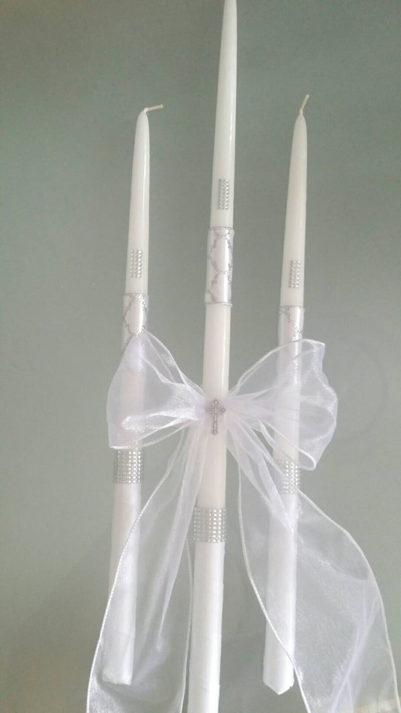 Personalized Baptism Set. Towels Candles and Oil Sheet for Etsy