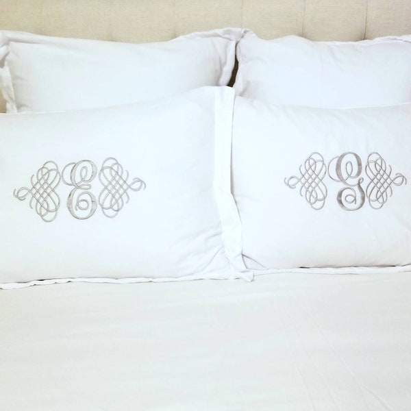 Monogram Pillow Sham Etsy