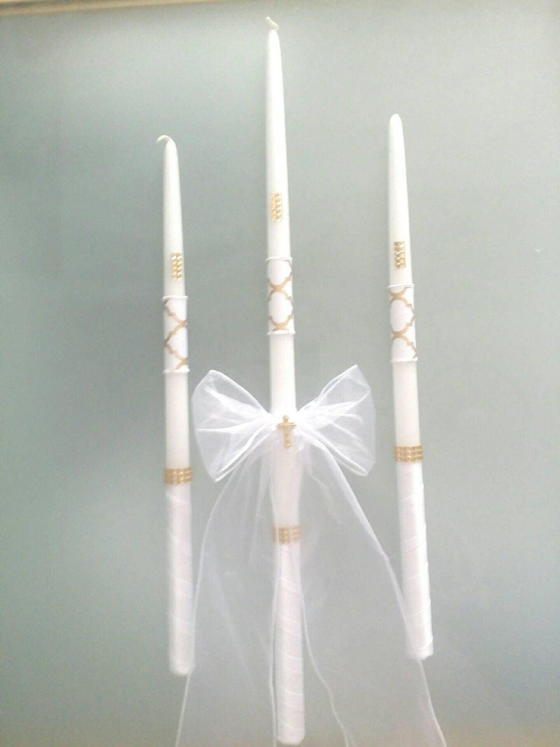 Greek Orthodox Baptism Candles Lambada Christening Gold & Etsy