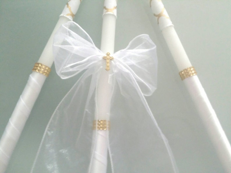 Greek Orthodox Baptism Candles Lambada Christening Gold & Etsy Canada