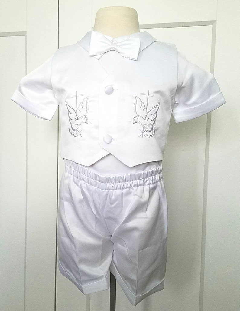 Baby Boy Baptism Outfit White 4 Piece Christening Set Infant Etsy