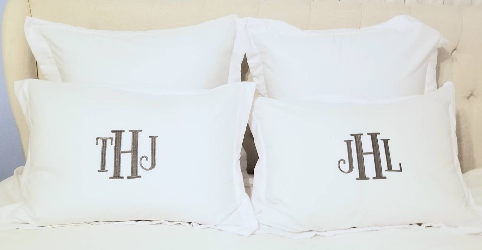 Monogrammed King Pillow Sham Pillowcases Embroidered Standard Etsy