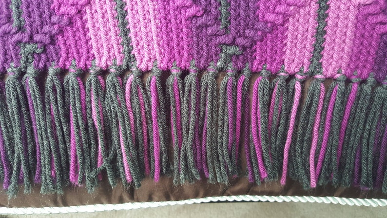Blanket,Queen Sized Crocheted Blanket,Crochet Purple Blanket,Crochet Blanket,Handmade Purple Blanket,Handmade Blanket,Crochet Navajo Blanket image 5