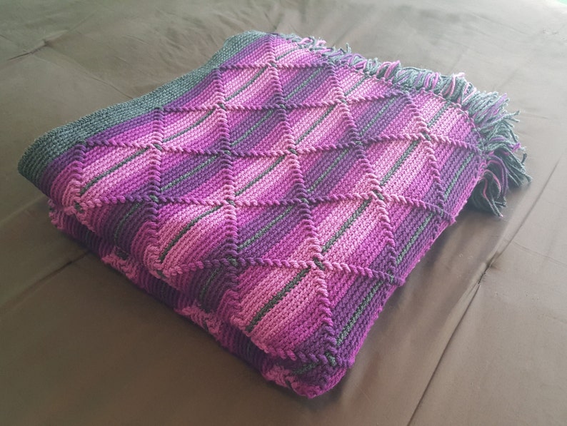 Blanket,Queen Sized Crocheted Blanket,Crochet Purple Blanket,Crochet Blanket,Handmade Purple Blanket,Handmade Blanket,Crochet Navajo Blanket image 6