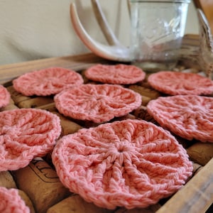 Coral Rose Face Scrubbies, Cotton Face Scrubbies
