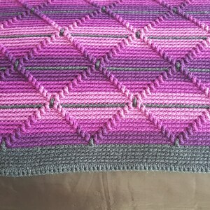 Blanket,Queen Sized Crocheted Blanket,Crochet Purple Blanket,Crochet Blanket,Handmade Purple Blanket,Handmade Blanket,Crochet Navajo Blanket image 8