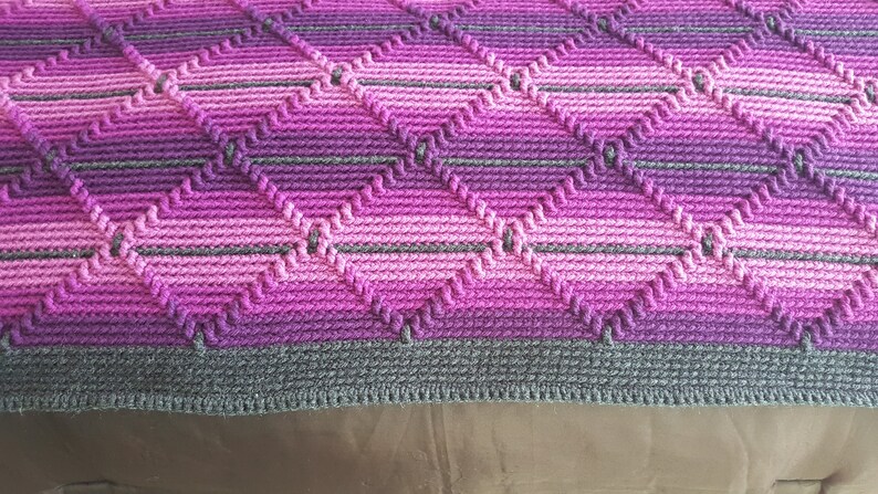 Blanket,Queen Sized Crocheted Blanket,Crochet Purple Blanket,Crochet Blanket,Handmade Purple Blanket,Handmade Blanket,Crochet Navajo Blanket image 8