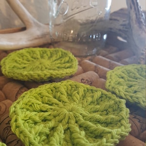 Green Face Scrubbies, Light Green Face Scrubbies, Face Scrubbies, Cotton Face Scrubbies, Cotton Rounds