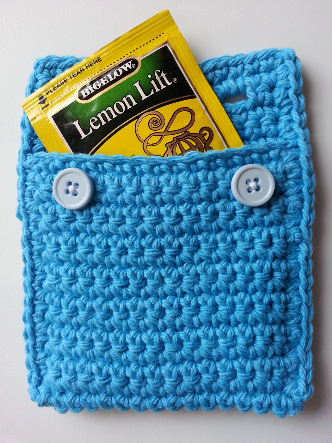 Tea Tote, Tea Bag, Tea Sack, Crochet Tea Tote, Crochet Tea Bag, Crochet