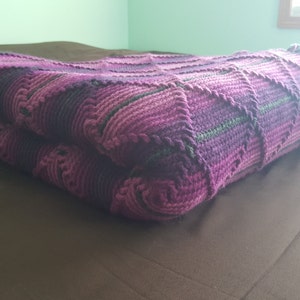 Blanket,Queen Sized Crocheted Blanket,Crochet Purple Blanket,Crochet Blanket,Handmade Purple Blanket,Handmade Blanket,Crochet Navajo Blanket image 7