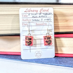 ACOTAR mini polymer clay book earrings, bookish jewelry for book lovers
