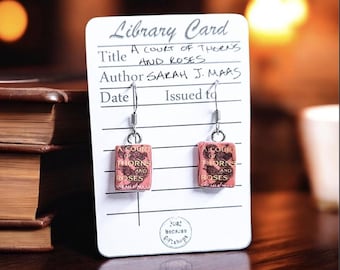 ACOTAR mini polymer clay book earrings, bookish jewelry for book lovers