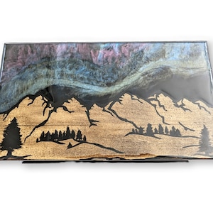 Resin mountain jewelry box, custom hand painted jewelry armoire organizer holder, best gifts for girlfriend wife mom