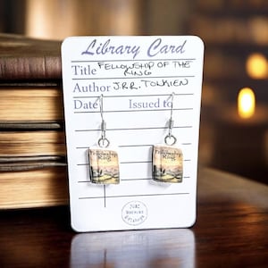 Lord of the Rings Book Earrings: Polymer Clay Bookish Jewelry