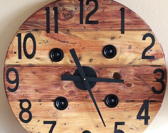cable spool clock etsy