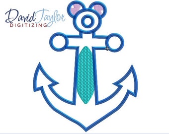 DCL Anchor Stitch - 4x4, 5x7 and 6x10 in 7 formats - Applique - Instant Download - David Taylor Digitizing