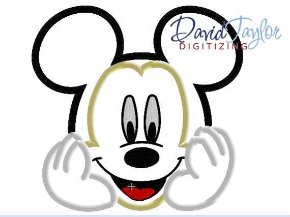 for 4x4 5x7 and 6x10 hoop Lil Brother Mickey Machine Embroidery Design BG0089