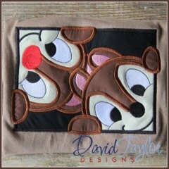 Peeking Chip and Dale Embroidery Machine Design Applique | Etsy