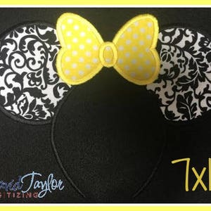 Minnie Ear Headband Mickey Head Embroidery Design 4x4 5x7 6x10 7x10 9 formats-Applique Instant Download-David Taylor Digitizing image 2