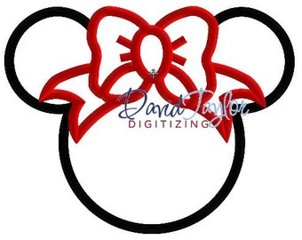 Mickey Head - Cheer Minnie - Embroidery Machine Design - Applique - Instant Download - David Taylor Digitizing