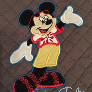 Beach Mickey Embroidery Design 4x4, 5x7, 6x10, 7x10 in 9 formats-Applique Instant Download-David Taylor Digitizing image 2