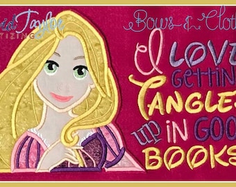 Princess Rapunzel ONLY Embroidery Design 4x4 5x7 6x10 7x10 8x10- 9 formats-Applique Instant Download-DTDigitizing Tangled Flynn Rider Gothel