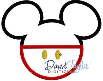 Mickey Head - Classic Mickey-3 sizes, 7 formats-Embroidery Machine Design - Applique-Instant Download - David Taylor Digitizing