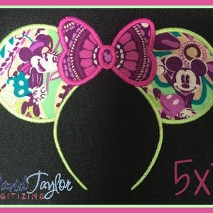 Minnie Ear Headband Mickey Head Embroidery Design 4x4 5x7 6x10 7x10 9 formats-Applique Instant Download-David Taylor Digitizing image 3