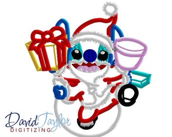 Christmas Stitch Santa - 4x4, 5x7, 6x10 and 8x8 in 9 formats - Applique - Instant Download - David Taylor Digitizing