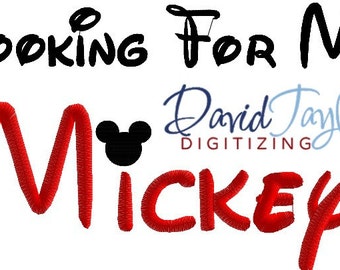 Looking For My Mickey - Embroidery Machine Design - Applique - Instant Download - David Taylor Digitizing