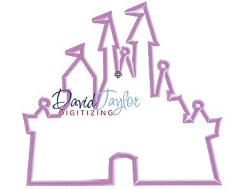 Castle Silhouette - 2x2 3x3 4x4 5x7 6x10 - Embroidery Machine Design  - Instant Download - David Taylor Digitizing