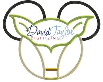 Mickey Head - Yoda - Embroidery Machine Design - Applique - Instant Download - David Taylor Digitizing