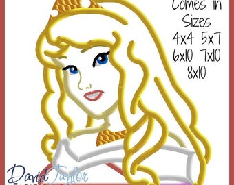 Princess Aurora Embroidery Design 4x4 5x7 6x10 7x10 8x10 9 formats-Applique Instant Download-DTDigitizing Sleeping Beauty Maleficent Queen