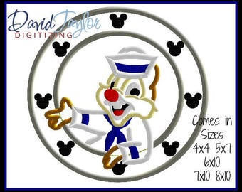Porthole Dale - 4x4 5x7 6x10 7x10 8x10 Embroidery Design 9 formats-Applique Instant Download-David Taylor Digitizing Chip DCL Cruise Line