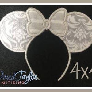 Minnie Ear Headband Mickey Head Embroidery Design 4x4 5x7 6x10 7x10 9 formats-Applique Instant Download-David Taylor Digitizing image 4