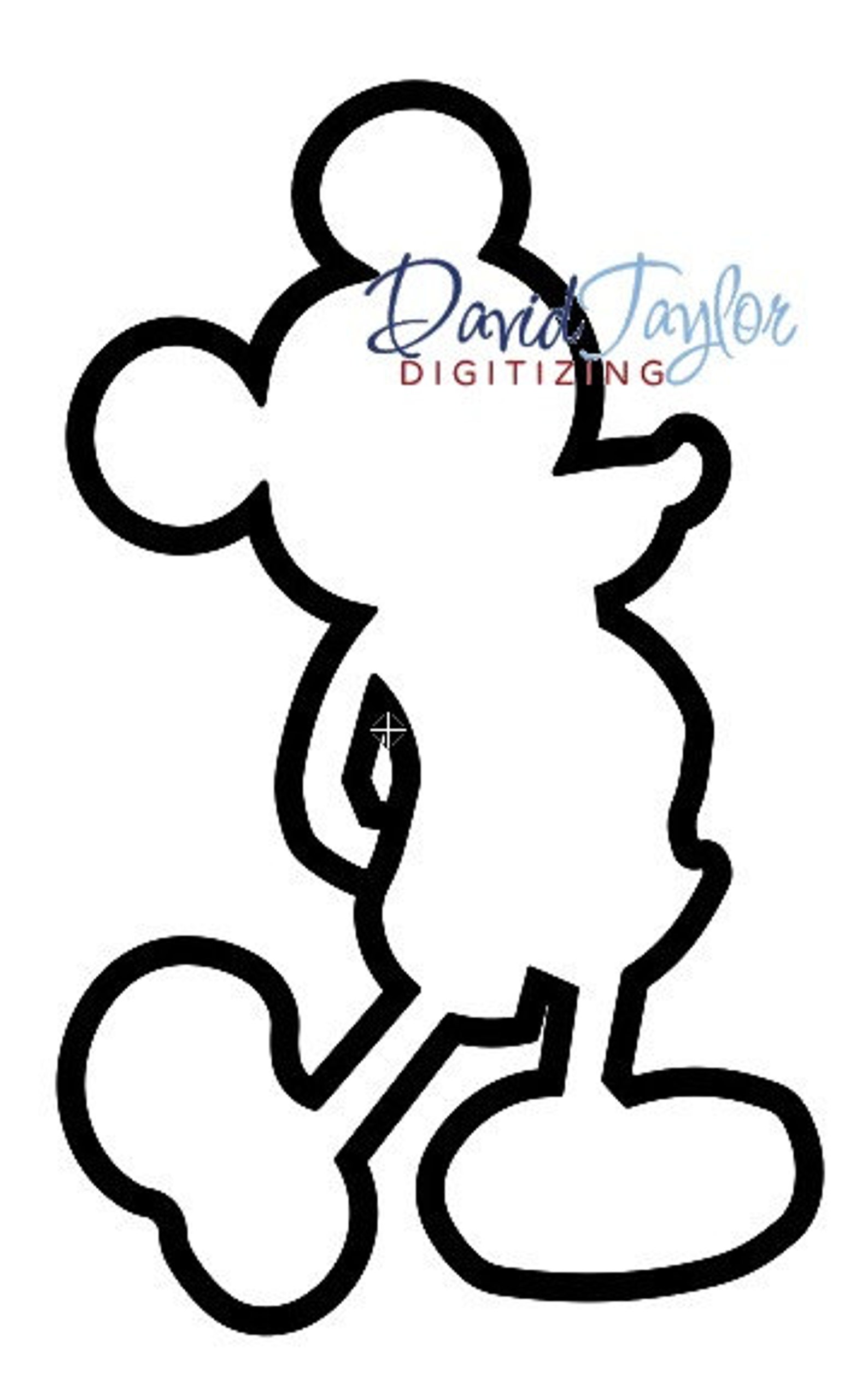 Mickey Mouse Silhouette Applique Embroidery 2 Designs 1x1 2x2 - Etsy