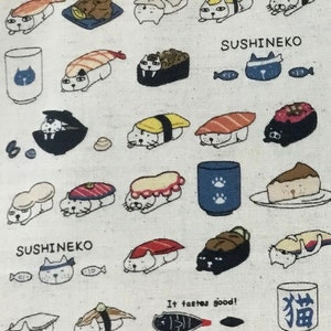 Kawaii Sushi Neko cats! Pawsome! Cotton Canvas