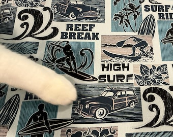 Surfs Up Hang Ten Endless Summer Pipeline North Shore Wipe Out All Cotton sold by Fat Quarter